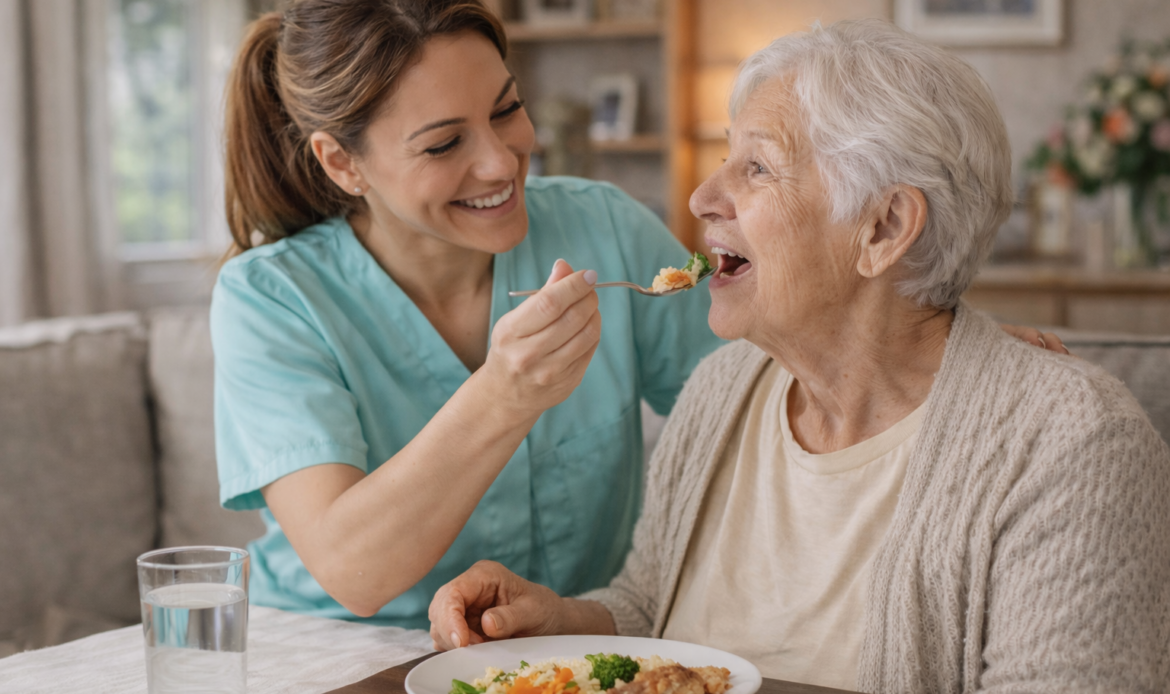 Aide à domicile à Luisant : assistance aux repas pour une personne âgée